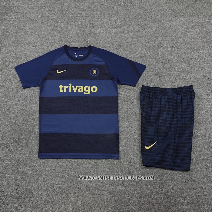 Chandal del Chelsea 22-23 Manga Corta Azul Oscuro - Pantalon Corto